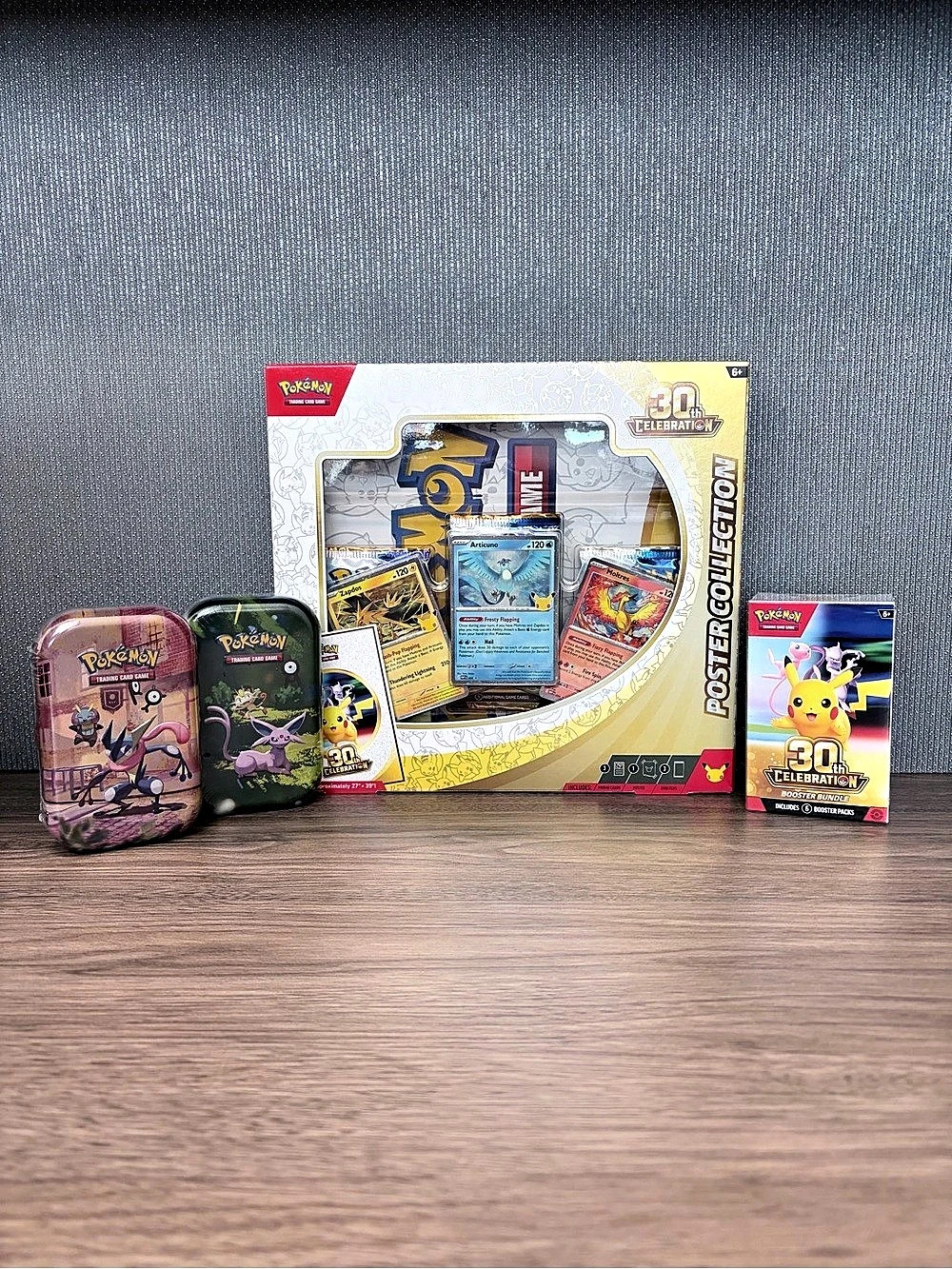 ✨Pokémon TCG 30th Celebration Bundle Poster Collection 6 Booster Pack 2 Mini Tin